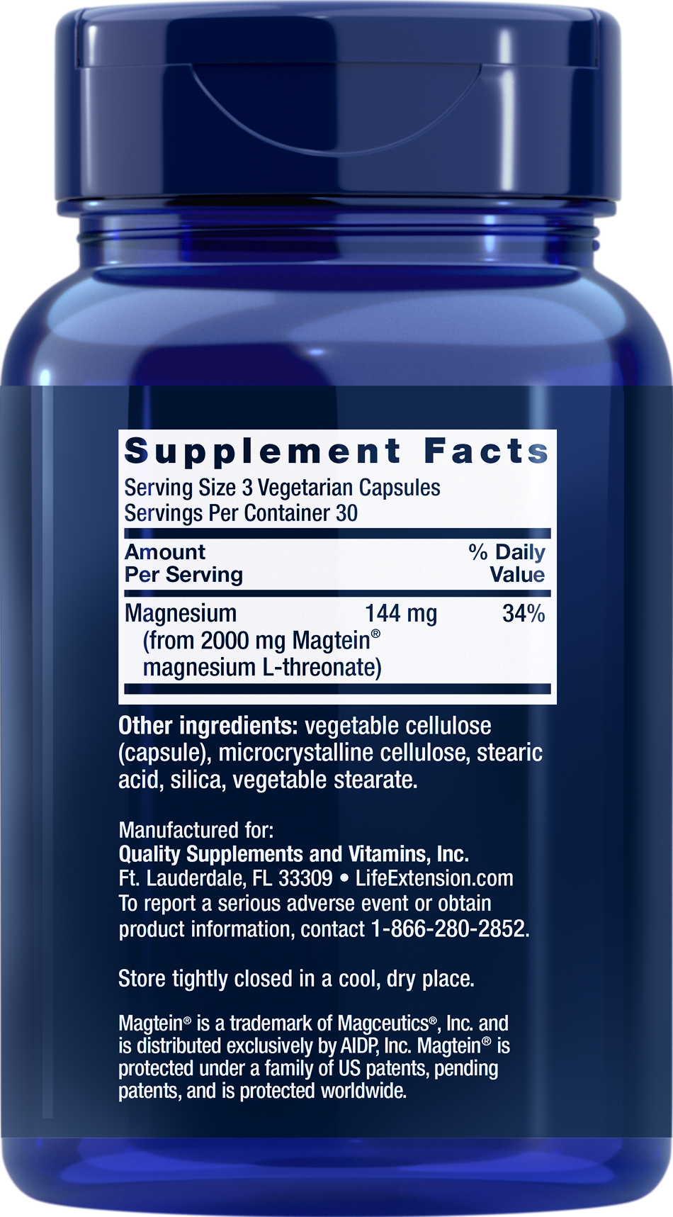 Life Extension Neuro-Mag Magnesium L-Threonate -90 Vegetable Capsules