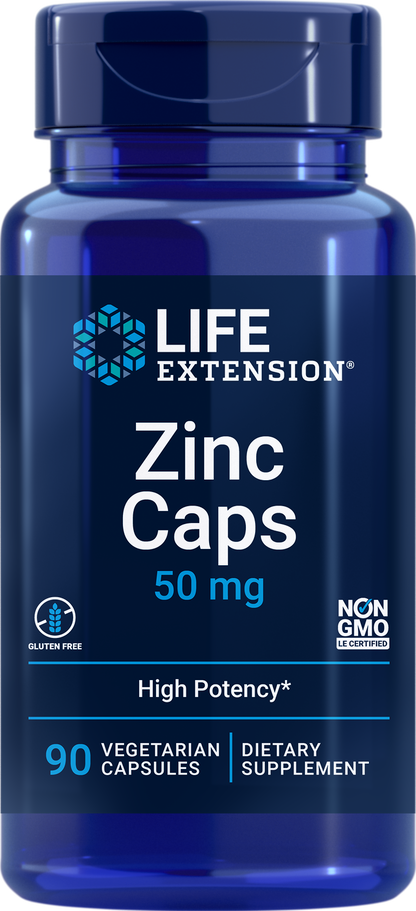 Life Extension Zinc Caps 50mg 90 Vegetarian Capsules