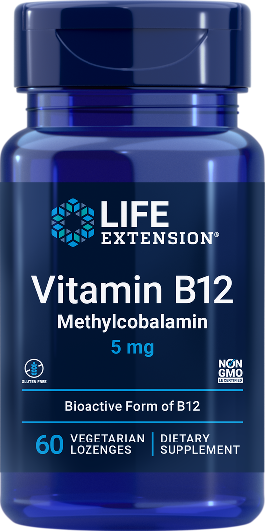 Life Extension Vitamin B12 Methyl-Cobalamin - 5 mg - 60 vegetarian chewable