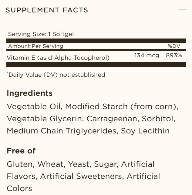 Solgar Vitamin E 134 mg (200 IU) Alpha 100 Softgels