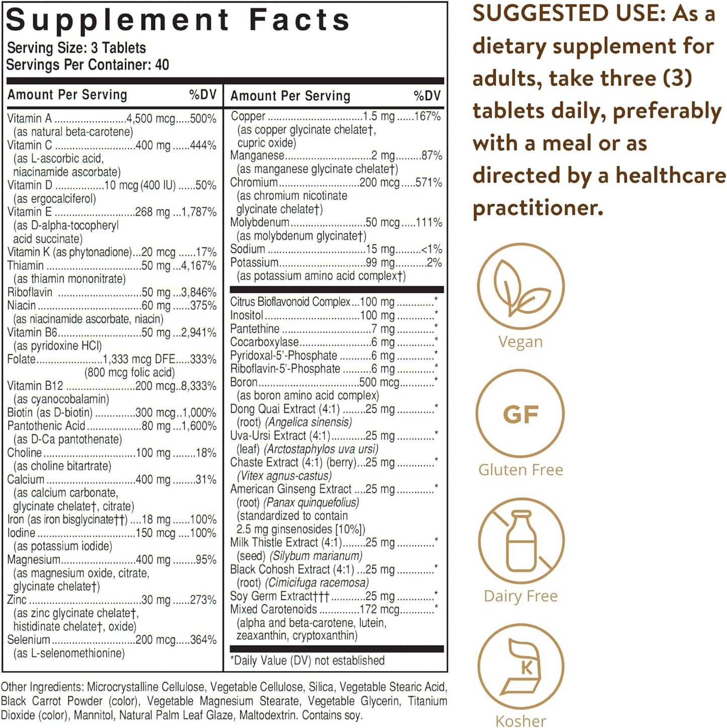 Solgar Female Multi-Vitamin Vegetable 120 Tablets