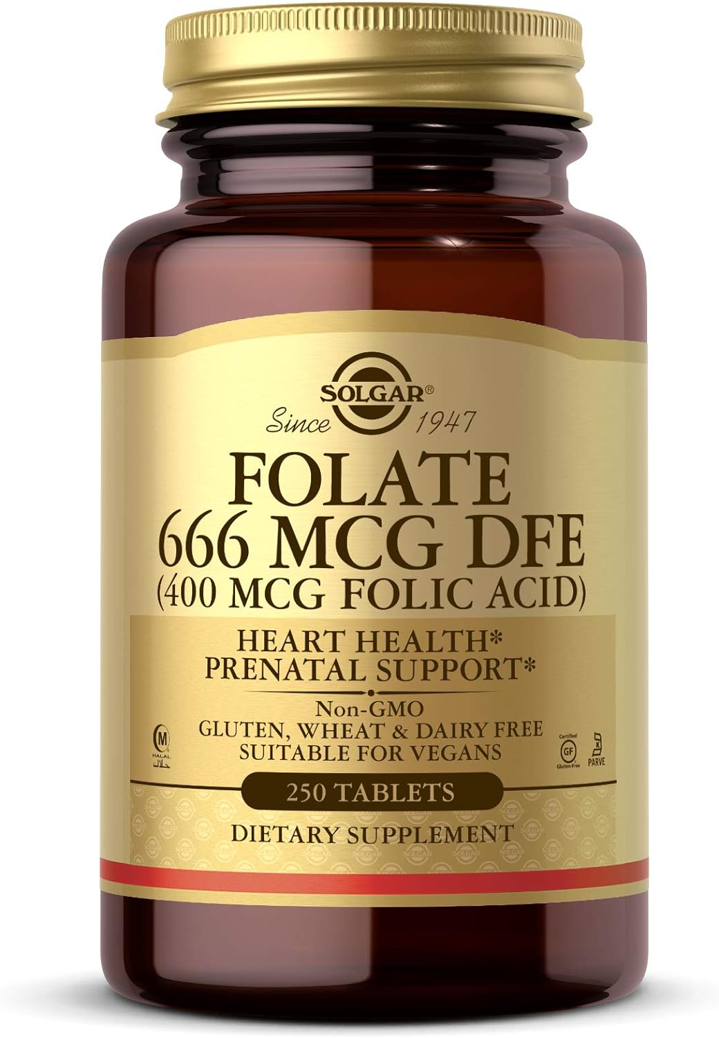 Solgar Folate 666 MCG DFE (folic acid 400 mcg) 250 Tablets