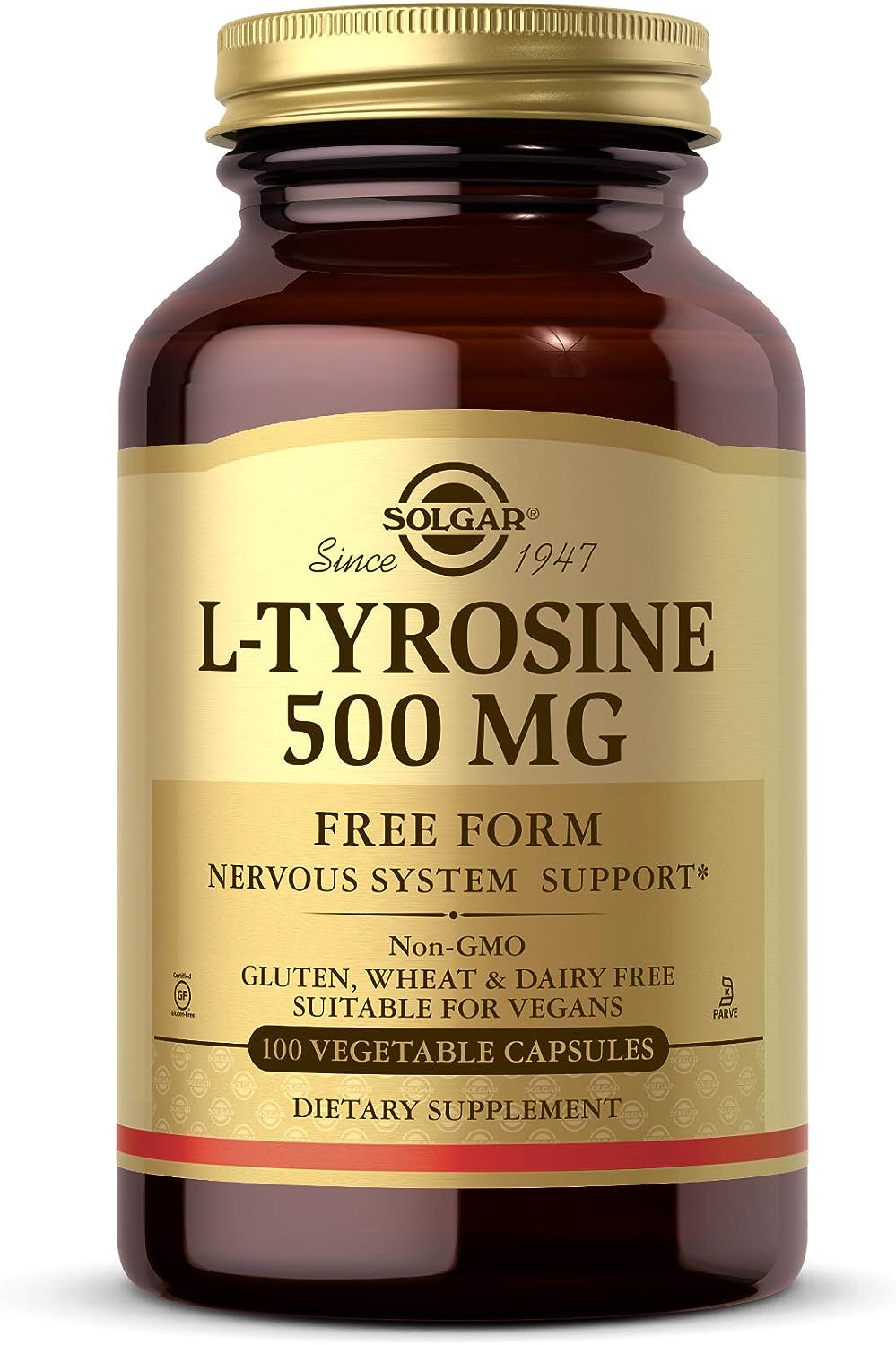 Solgar L-Tyrosine 500 mg 100 Vegetable Capsules