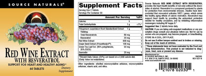 Source Naturals Red Wine Extract with Resveratrol 60 Tablets