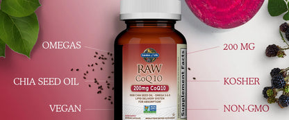 Garden of Life Raw CoQ10 - 200 mg - 60 Vegan Capsules