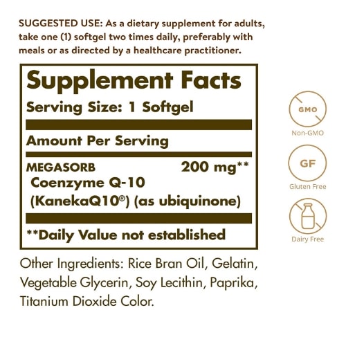 Solgar Megasorb Coq-10 200 MG, 60 Softgels