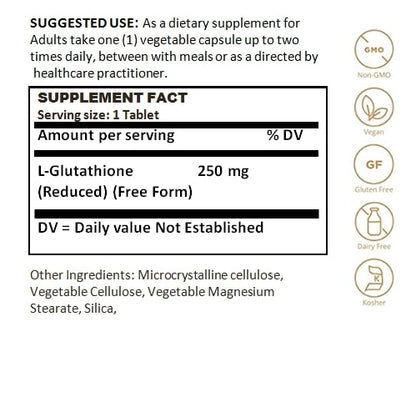 Solgar Reduced L-Glutathione 250 MG, 60 Vegetable Capsules