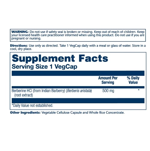 Solaray Berberine 500 MG - 60 Vegetable Capsules